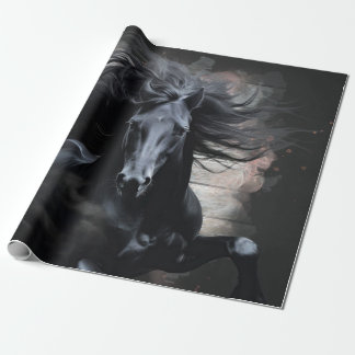 Black Friesian Horse Presentpapper