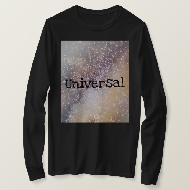 Black full sleeves shirt with universal design t (Design framsida)
