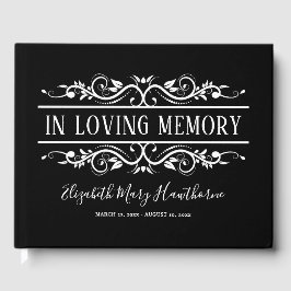 Black Funeral Bok of Condolence | Memorial