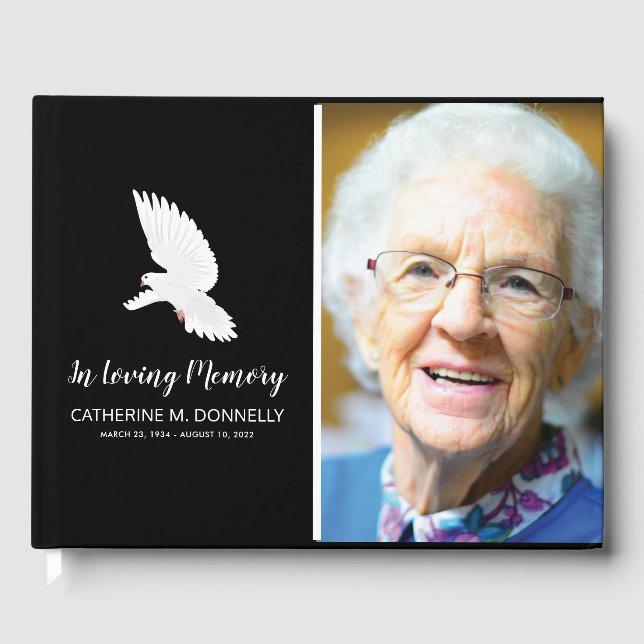 Black Funeral Condolence | Fotominne Gästböcker (Framsida)