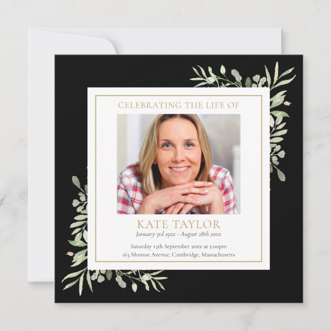 Black Funeral Memorial Order Order Program (Framsida)