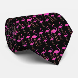 Black Funky Flamingos Tie Slips