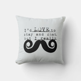 Black Funny Humor I Mustache Kudde