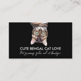 Black Funny Pet Sitter Bengal Cat Visitkort