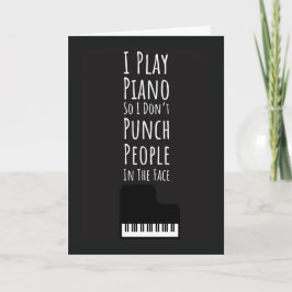 Black Funny Piano Player Cards Pianist Musician Kort
