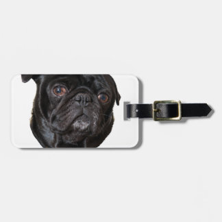 Black Funny Pug Bagagebricka