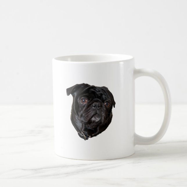Black Funny Pug Kaffemugg (Höger)
