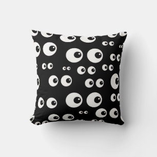 Black Funny Seamless Ögon Seeing Halloween Spooky Kudde