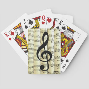 Black G Cleff Rolled Lakan Music Background Casinokort