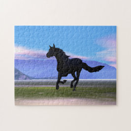 Black Galloping Horse Pussel