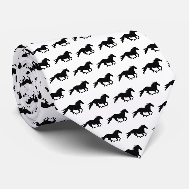 Black Galloping Horse | Vit Slips (Rullad)