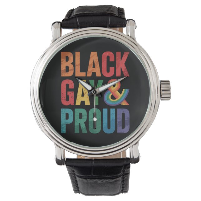 Black Gay och Proud LGBTQ Black Queers Armbandsur (Framsida)