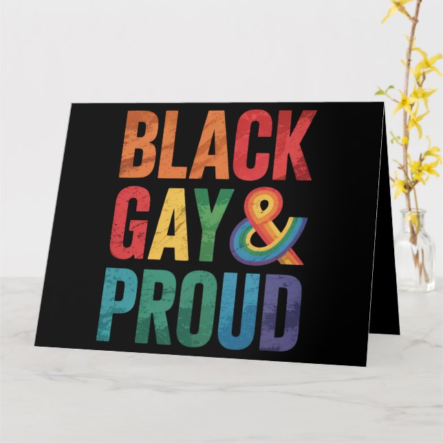 Black Gay och Proud LGBTQ Black Queers Kort (Gul blomma)