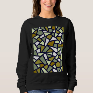 Black Geometric Abstrakt Mönster Camouflage Grönt T Shirt