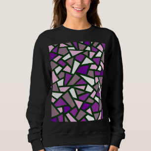 Black Geometric Abstrakt Mönster Lila Lilac Rosa T Shirt