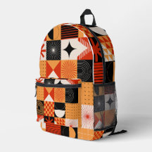 Black Geometric Bag, röd Orange