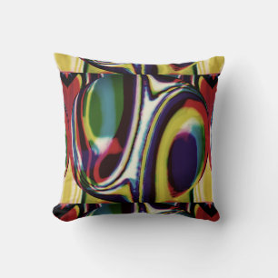Black Geometric Circles i guld Red Grönt Violet Bl Kudde