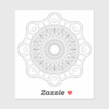 Black Geometric Mandala v2 Sticker