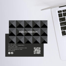 Black Geometric Modern Bold Abstrakt QR-kod