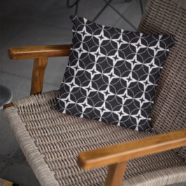 Black Geometric Mönster Kudde