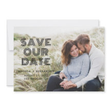 Black Geometric Retro Photo Bröllop