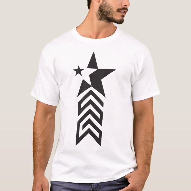 Black Geometric Star Symbol – Abstract Modern Art T Shirt (Framsida)