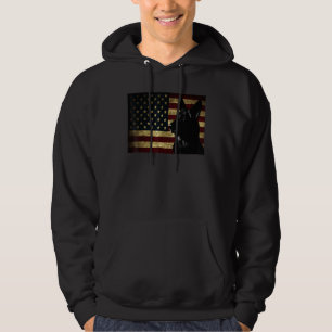 Black German Shepherd American Flagga 4:e juli Gsd Hoodie