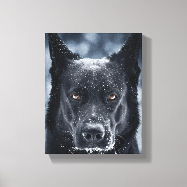 Black German Shepherd Canvastryck (Framsida)