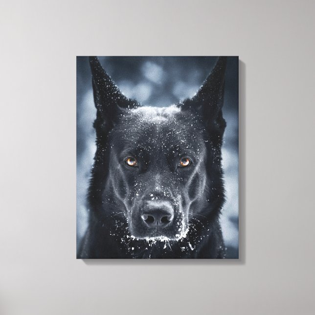 Black German Shepherd Canvastryck (Framsida)