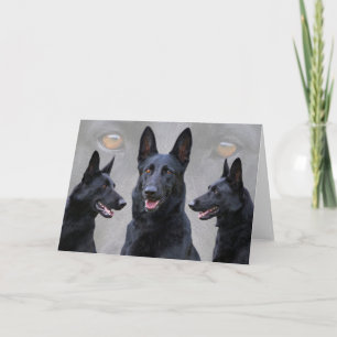 Black German Shepherd Collate Card Kort