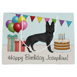 Black German Shepherd Colorful Grattis på födelsed