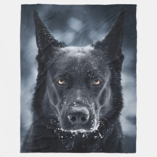 Black German Shepherd Fleecefilt