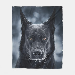 Black German Shepherd Fleecefilt