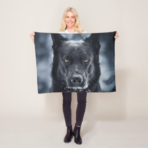 Black German Shepherd Fleecefilt