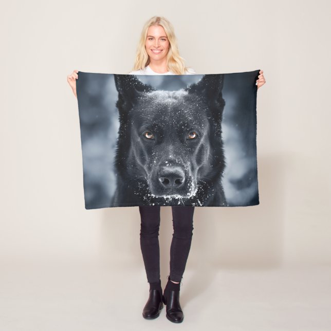 Black German Shepherd Fleecefilt (På plats)