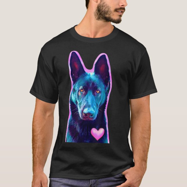 Black German Shepherd Gift for Hundälskares Owners T Shirt (Framsida)