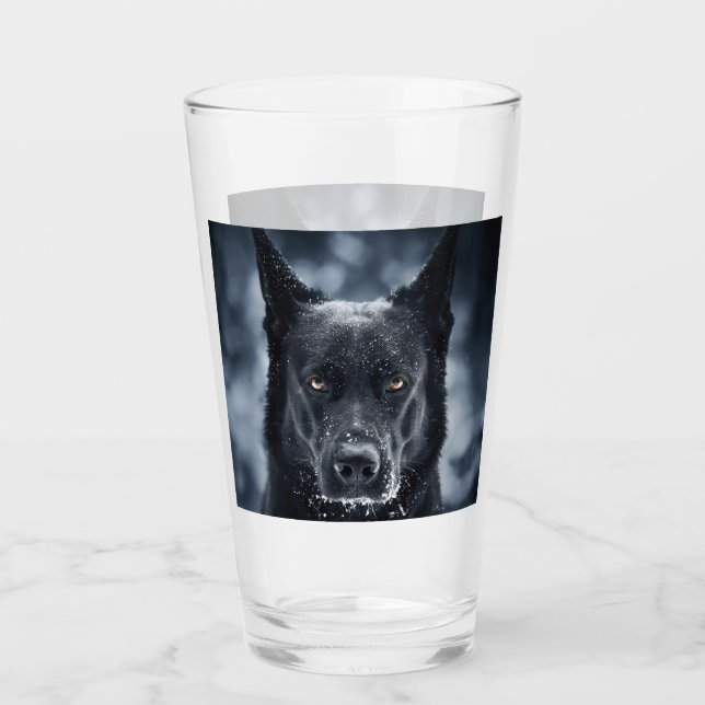 Black German Shepherd Glaskopp (Framsida)