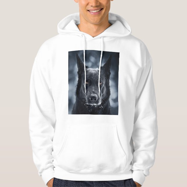 Black German Shepherd Hoodie (Framsida)