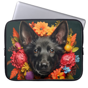 Black German Shepherd Hund Bag Laptop Fodral