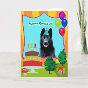 Black German Shepherd Hund Birthday Card Kort