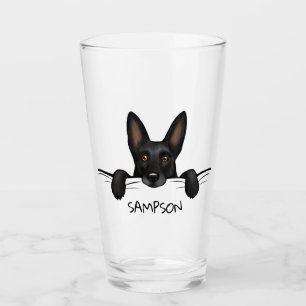 Black German Shepherd Hund Cute Personlig Glaskopp