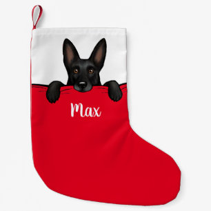 Black German Shepherd Hund Cute Personlig Liten Julstrumpa
