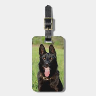 Black German Shepherd Hund - GSD Puppy Bagagebricka