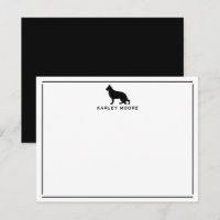 Black German Shepherd Hund Modern Gräns Stationery