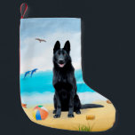 Black German Shepherd Hund på Beach Liten Julstrumpa<br><div class="desc">Den svarta tyska Shepherd hund på stranden är en perfekt gåva till någon som kärlek i hund aveln.</div>