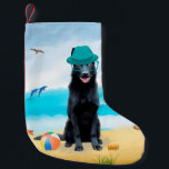 Black German Shepherd Hund på Beach Liten Julstrumpa<br><div class="desc">Den svarta tyska Shepherd hund på stranden är en perfekt gåva till någon som kärlek i hund aveln.</div>