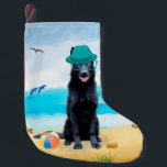 Black German Shepherd Hund på Beach Liten Julstrumpa<br><div class="desc">Den svarta tyska Shepherd hund på stranden är en perfekt gåva till någon som kärlek i hund aveln.</div>