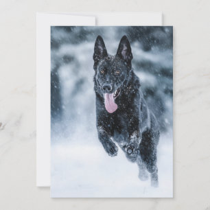 Black German Shepherd i snö Duvet Cover Inbjudningar