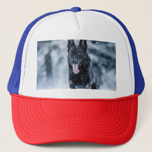 Black German Shepherd i snö Duvet Cover Keps
