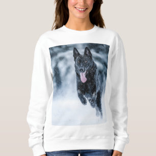 Black German Shepherd i snö Duvet Cover T Shirt